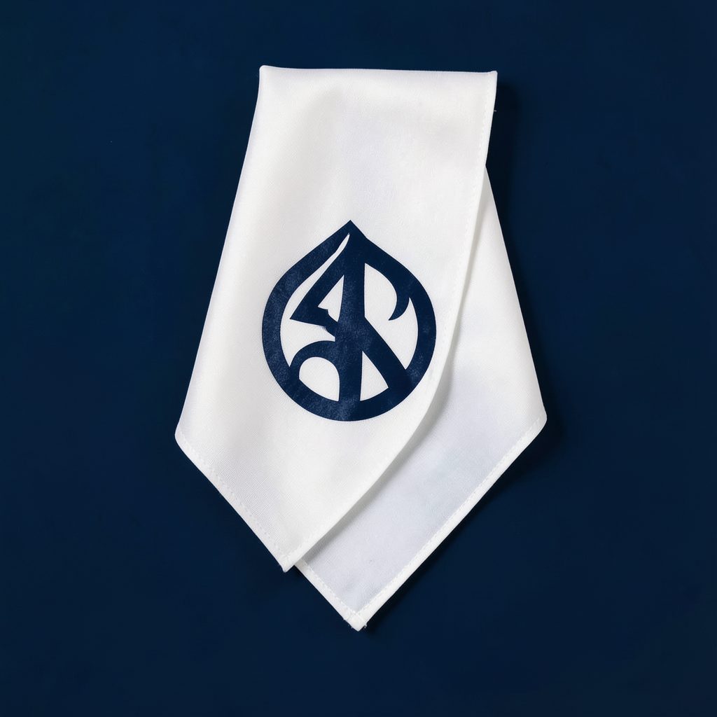 Emblema del Encuentro Memoria Verdad y Justicia: pañuelo blanco sobre fondo azul oscuro, símbolo de la lucha por los derechos humanos